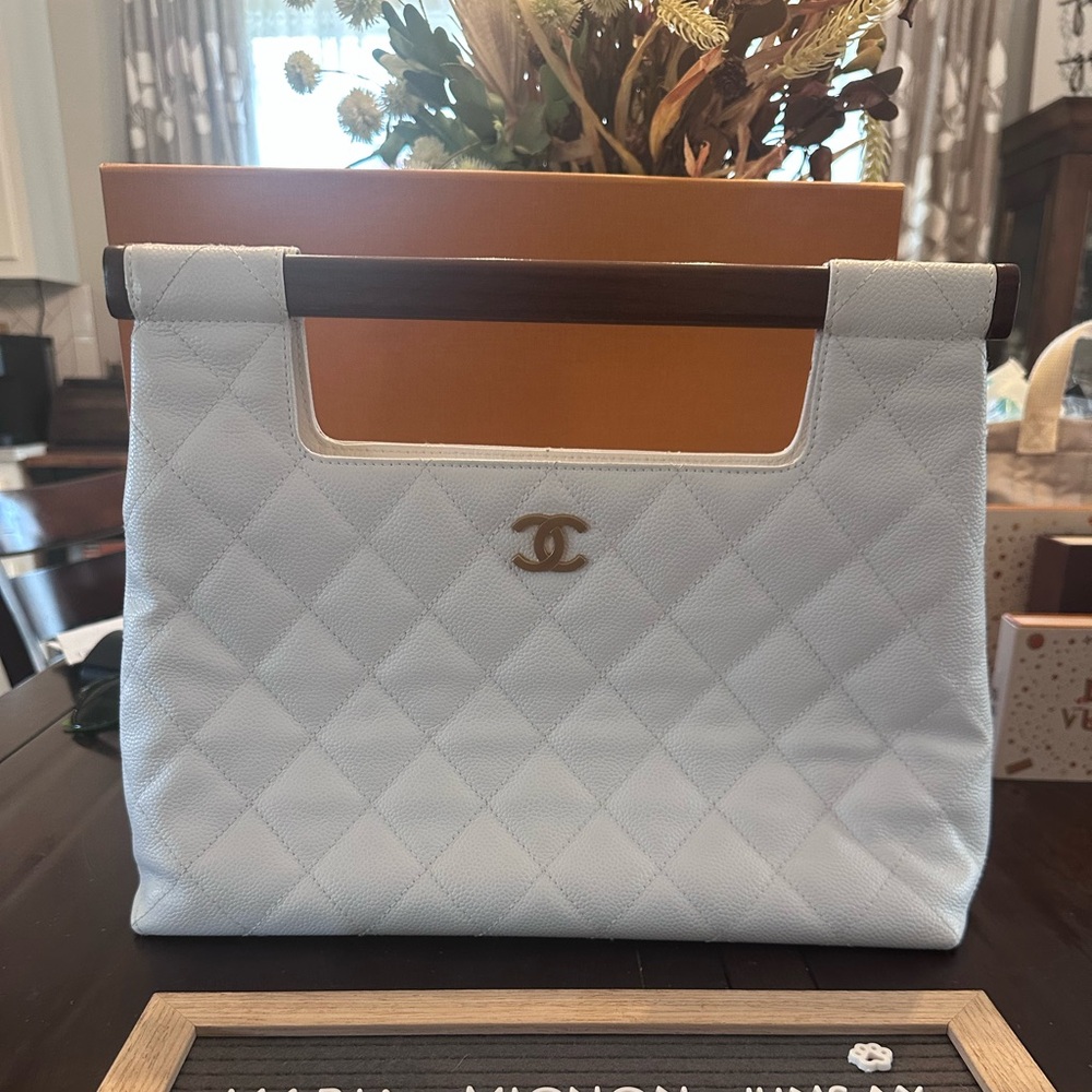 White Quilted hand Bag